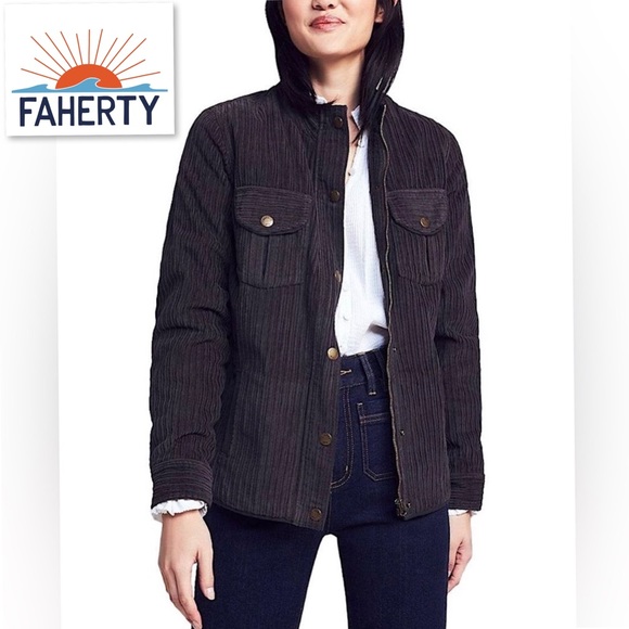 Faherty Acadia Utility Corduroy Jacket Women’s Size XS Cotton Plaid Lined - Picture 1 of 16